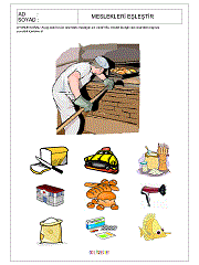 verilen meslek ile ilgili resimleri bul çalışma sayfaları